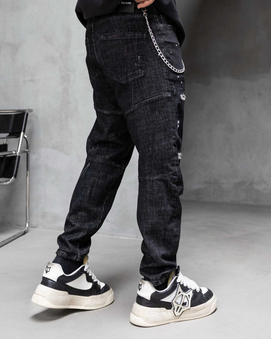 A0102 Мъжки дънки – SLIM RELAXED LUXE BLACK DENIM – 17357 - Image 3