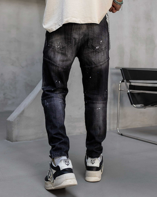 Мъжки дънки – SLIM RELAXED LUXE BLACK DENIM – 17332 - Image 3