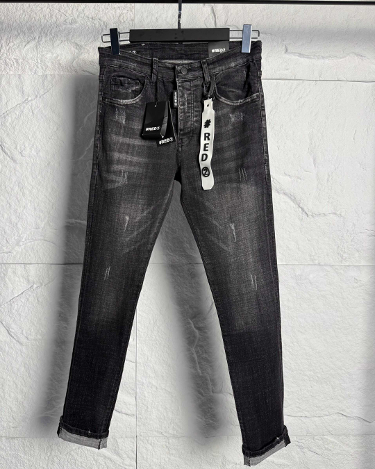 Мъжки дънки – SLIM RELAXED LUXE BLACK DENIM – RD20507 - Image 2