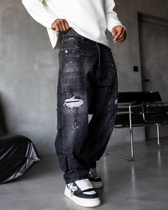 Мъжки дънки – LOOSE FIT LUXE STORM BLACK – 17277 - Image 2