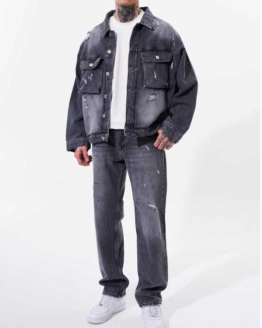 СТИЛЕН МЪЖКИ КОПЛЕКТ ОТ ДЪНКИ OVERSIZE - Image 2