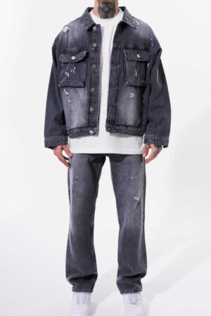 СТИЛЕН МЪЖКИ КОПЛЕКТ ОТ ДЪНКИ OVERSIZE