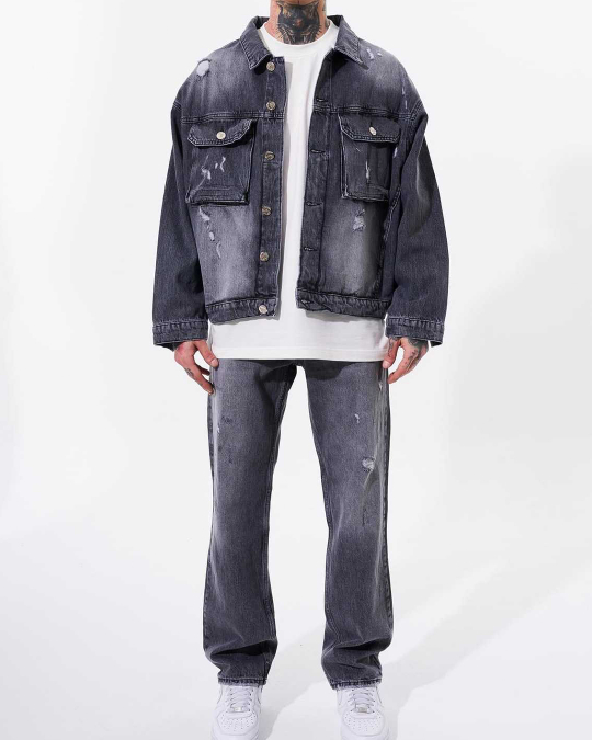 СТИЛЕН МЪЖКИ КОПЛЕКТ ОТ ДЪНКИ OVERSIZE