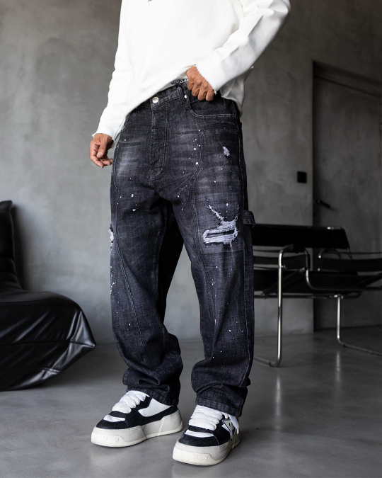 Мъжки дънки – LOOSE FIT LUXE STORM BLACK – 17277