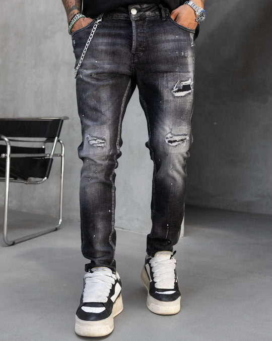 A0102 Мъжки дънки – SLIM RELAXED LUXE BLACK DENIM