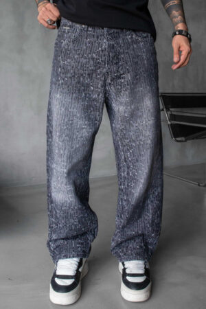 Мъжки дънки – DISTRESSED RAIN WASHED LOOSE FIT DENIM