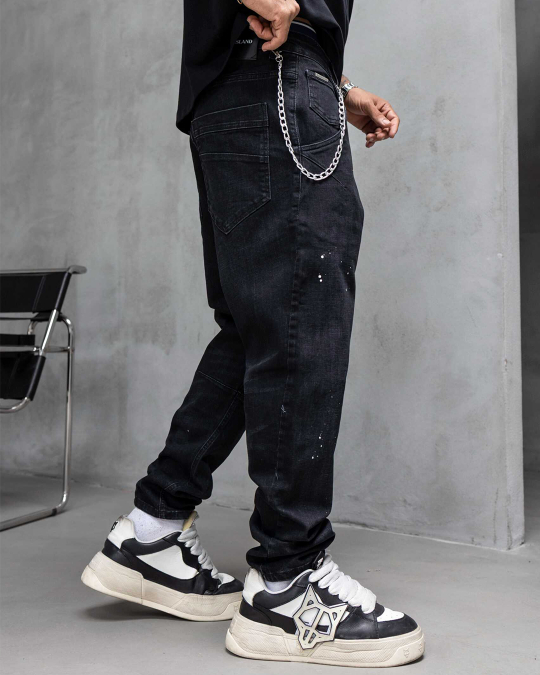 Мъжки дънки – RELAXED FIT LUXE DEEP BLACK DENIM-17386 - Image 3