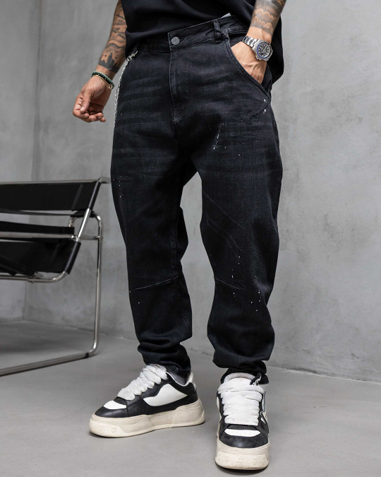 Мъжки дънки – RELAXED FIT LUXE DEEP BLACK DENIM-17386 - Image 2