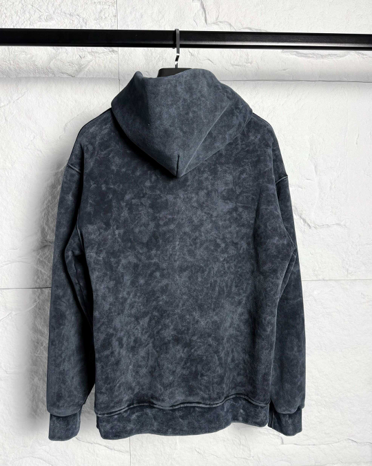 Мъжка блуза с качулка Grey Acid Wash PLZ - Image 2